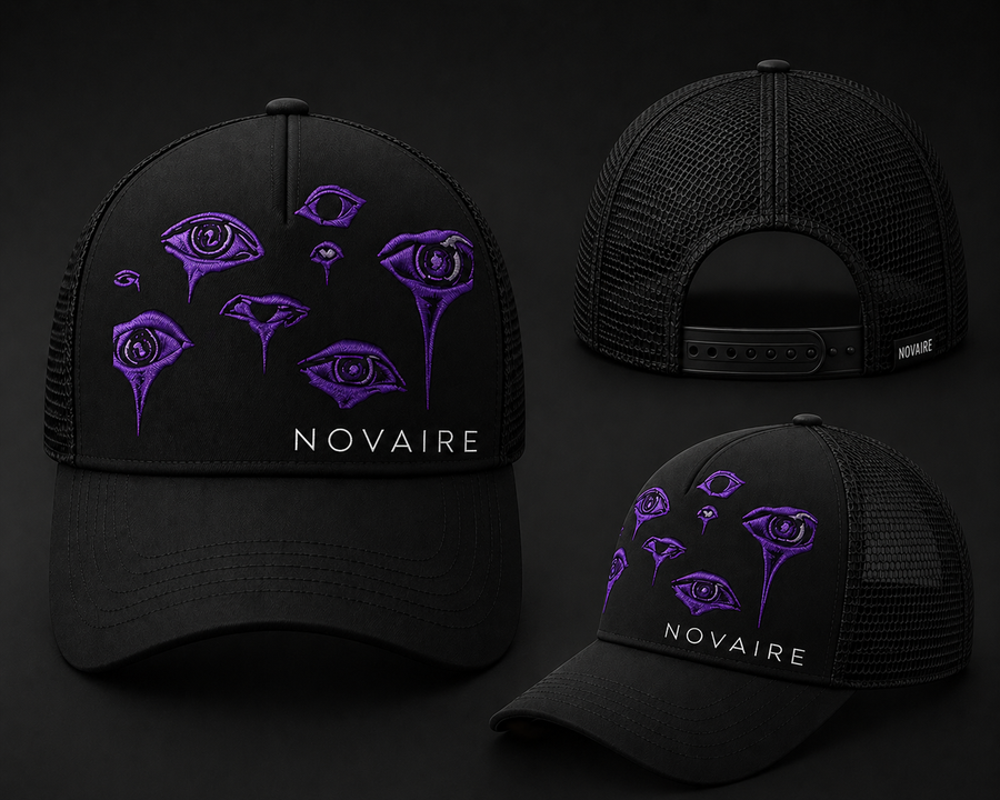 NOVAIRE “Eyes On Eyes” Cap – Neon Purple Edition